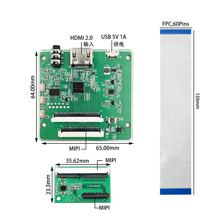 Lcd Module Backside IPS TFT LCD Display 3/2.9 Inch 2160*2160 All-Angle Square Touch Screen ...